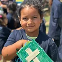 Smiling young girl at a Summer Camp
