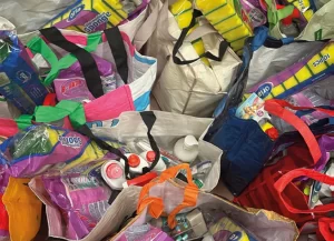 Hygiene packs ready to be distributed from Fellowship of the Lord's People